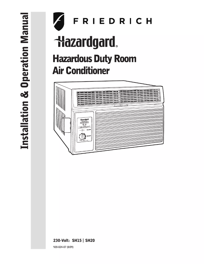Image de la première page du manuel de l'appareil Hazardgard SH15M30