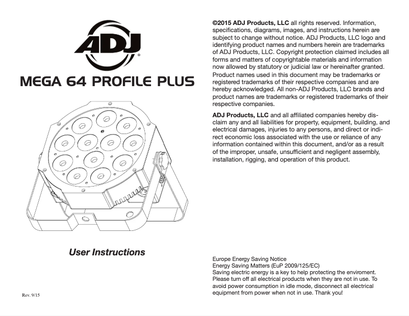 Imagen de la primera página del manual del dispositivo Mega 64 Profile Plus