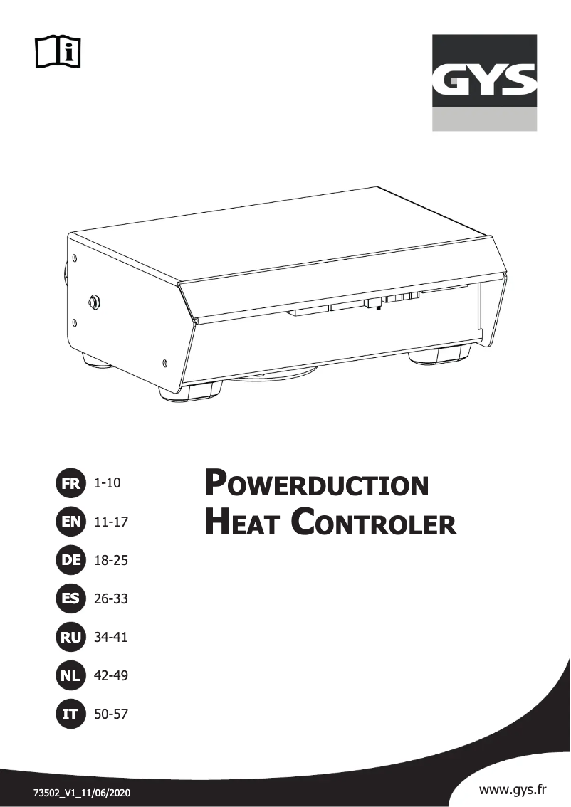 Page n°1 - Manuel utilisateur GYS Poweduction Heat Controler