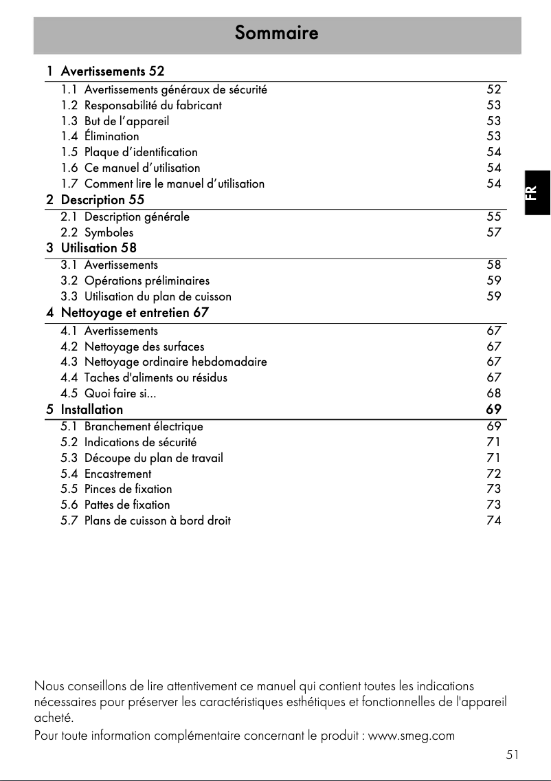 Página 1 del manual Manual de usuario Smeg SE630TCE2