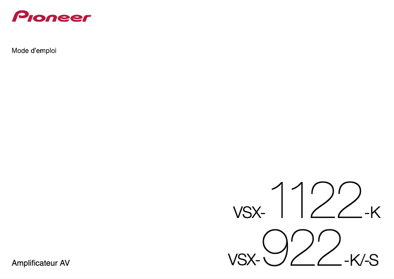 Page n°1 - Manuel utilisateur Pioneer VSX-922K