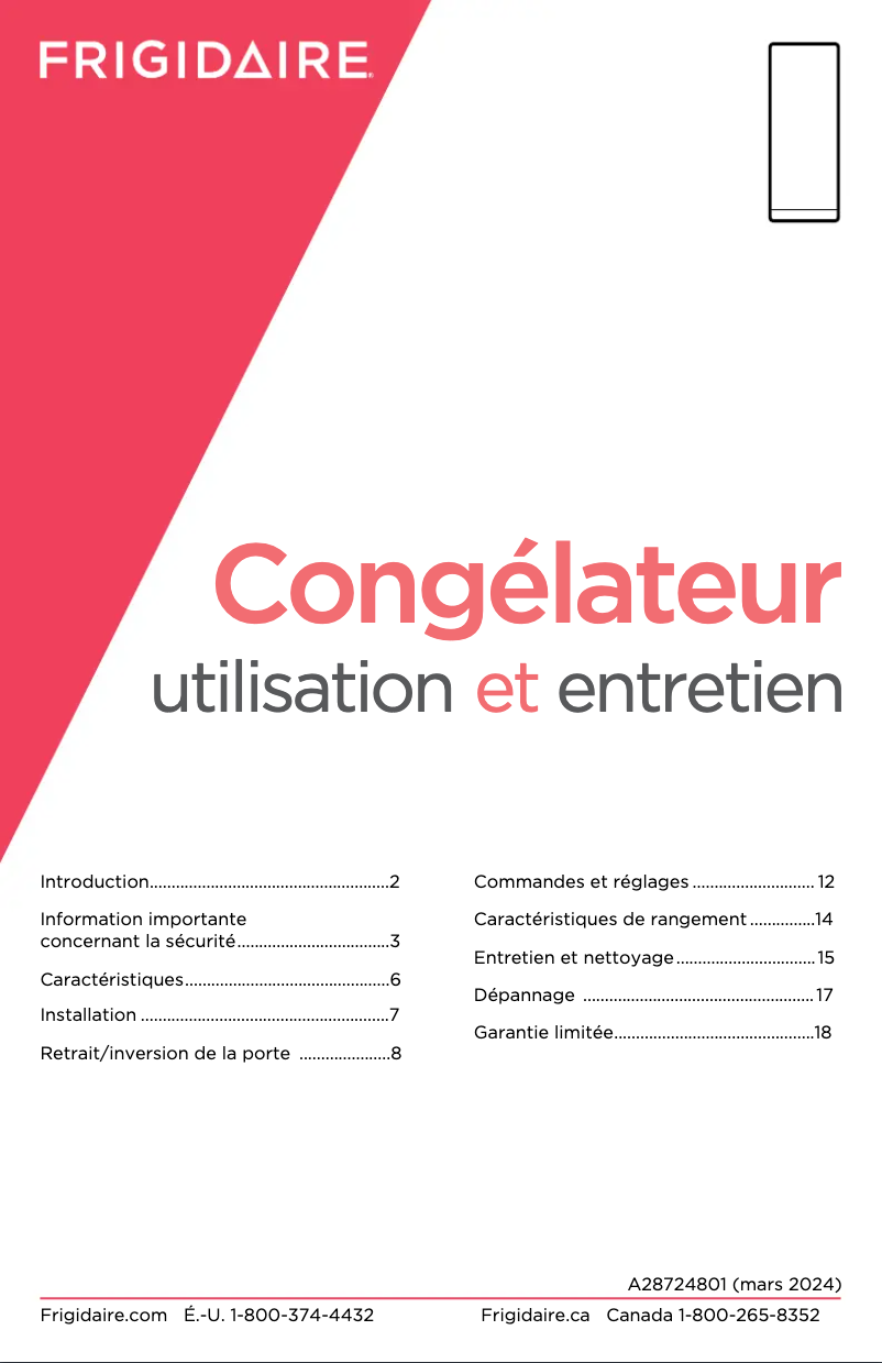 Image de la première page du manuel de l'appareil FRUF2020AW