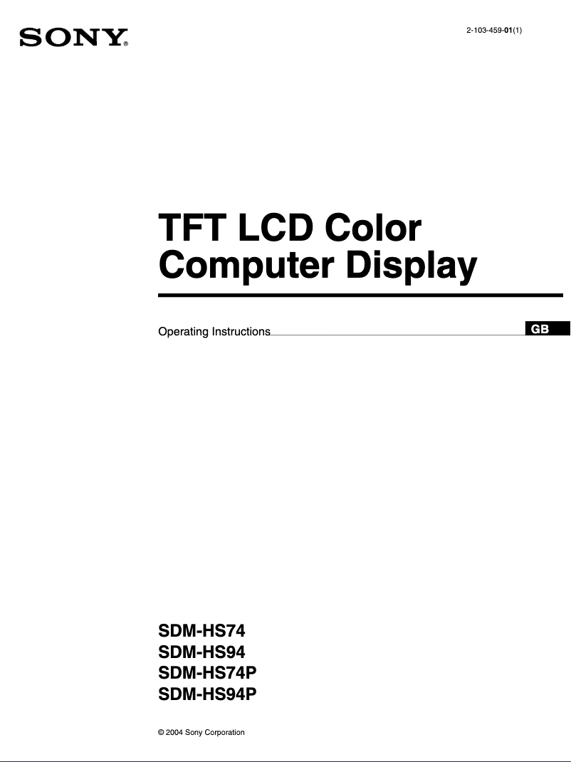 Image de la première page du manuel de l'appareil SDM-HS94P