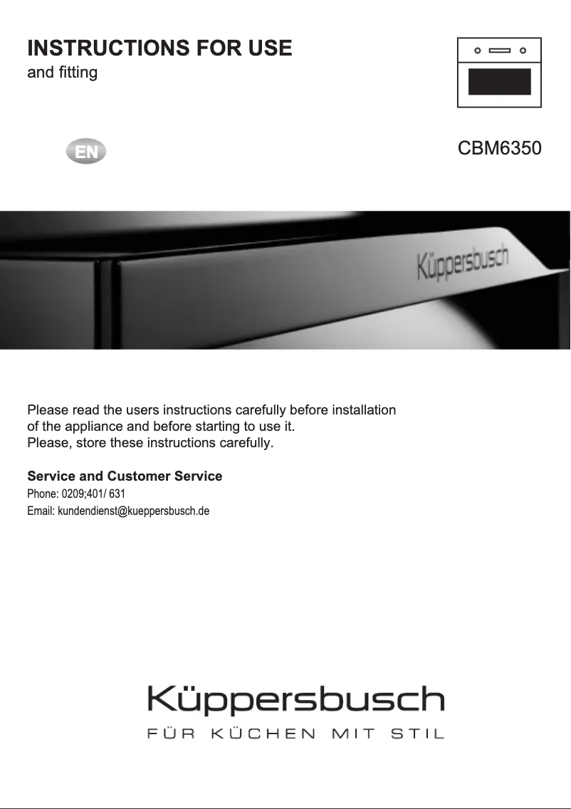 Image de la première page du manuel de l'appareil CBM6350.0GPH6