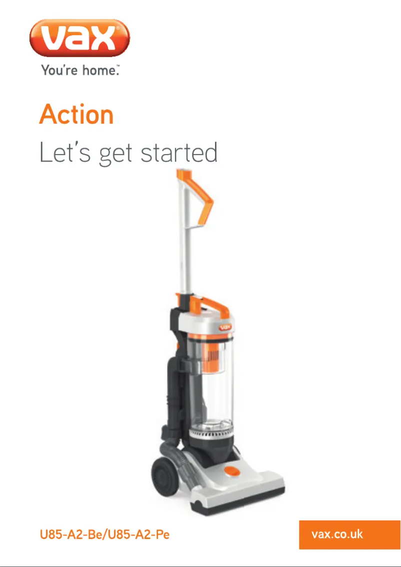 Page n°1 - Manuel utilisateur Vax Action U85-A2-Be