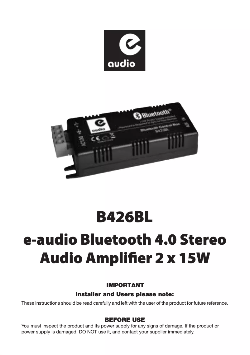 Page 1 de la notice Manuel utilisateur E-Audio B426BL