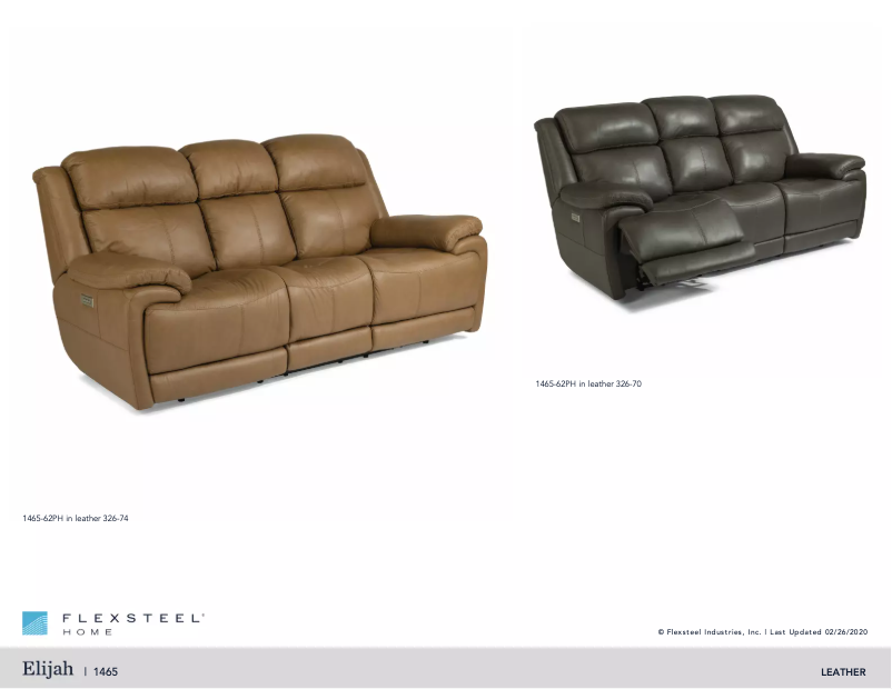 Page 1 de la notice Manuel utilisateur Flexsteel Elijah 1465-62PH