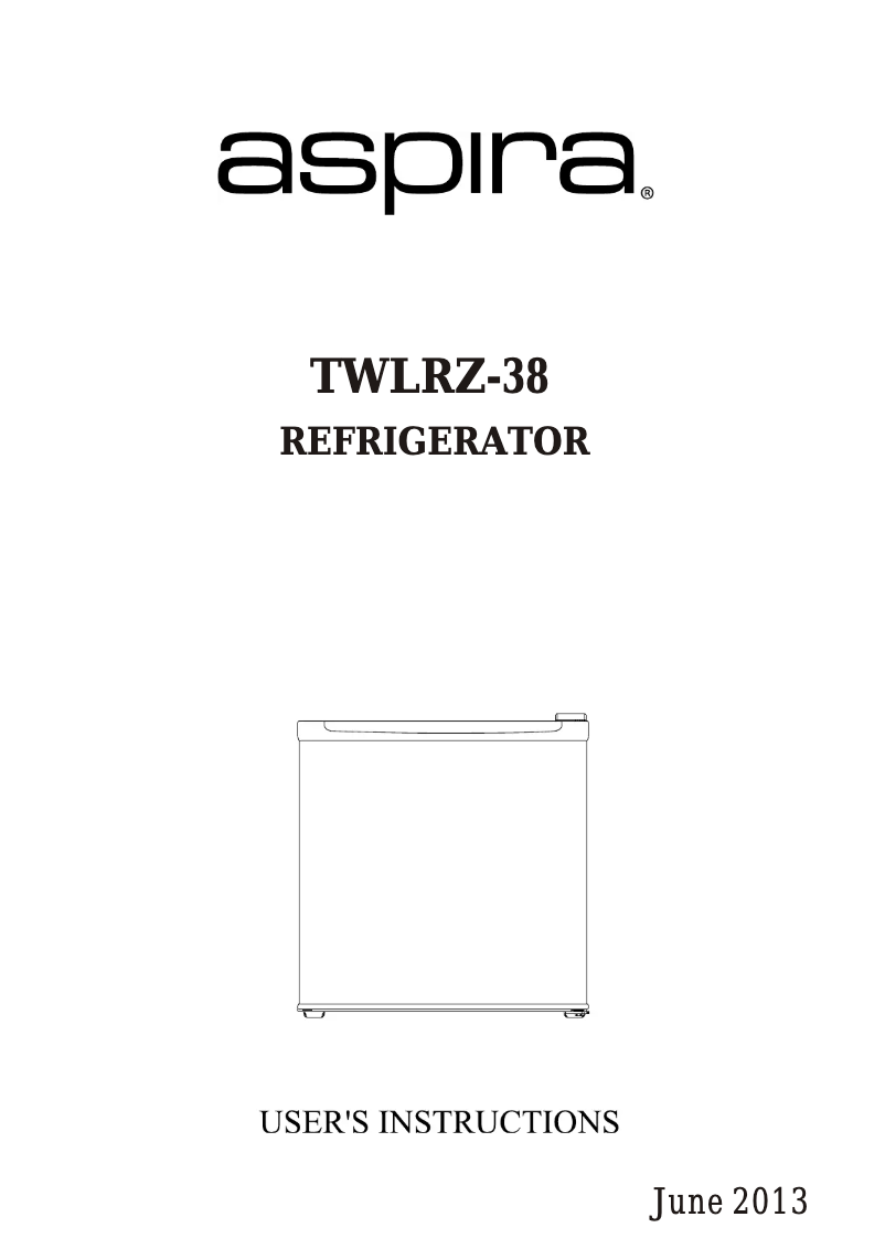 Page 1 de la notice Manuel utilisateur Aspira TWLRZ-38