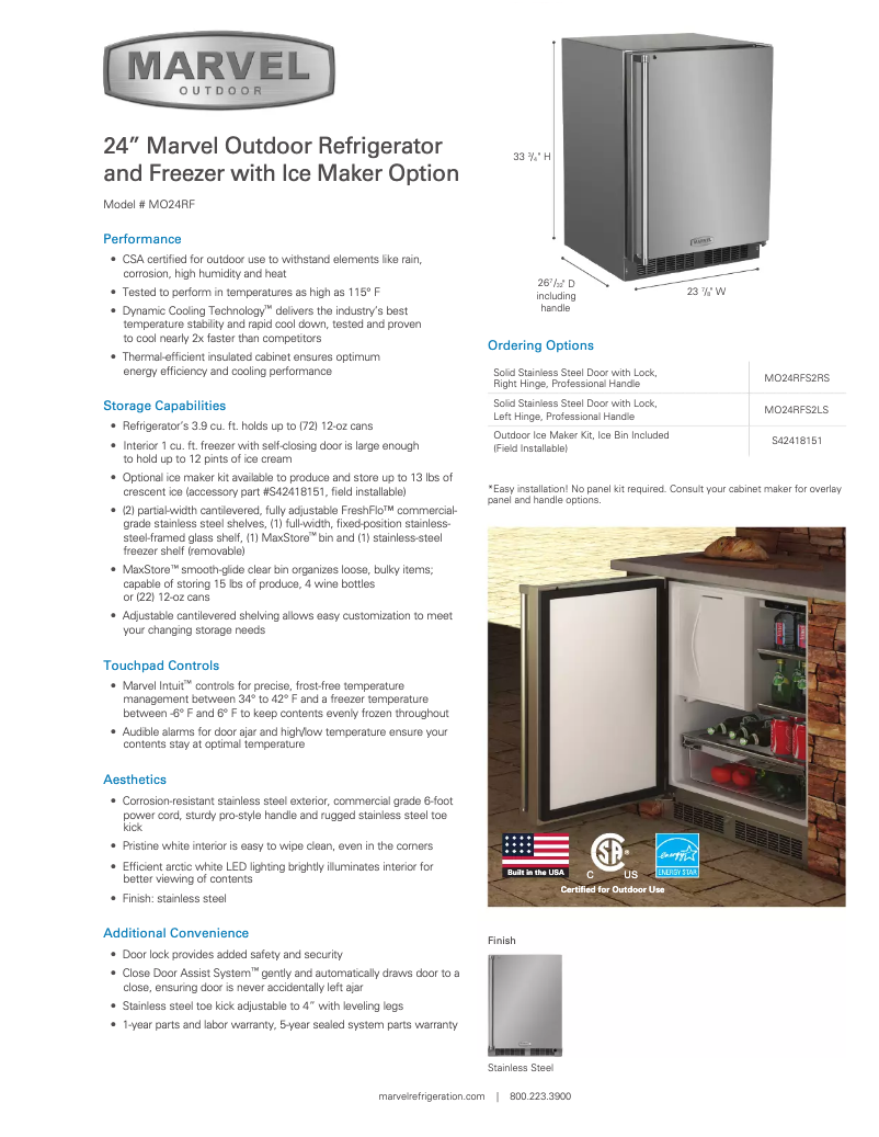 First page image of the manual for Outdoor MO24RF2R
