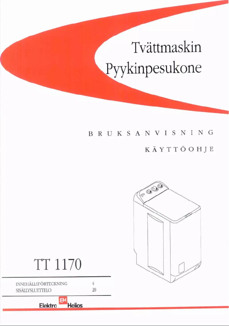 Page n°1 - Manuel utilisateur Elektro Helios TT1170
