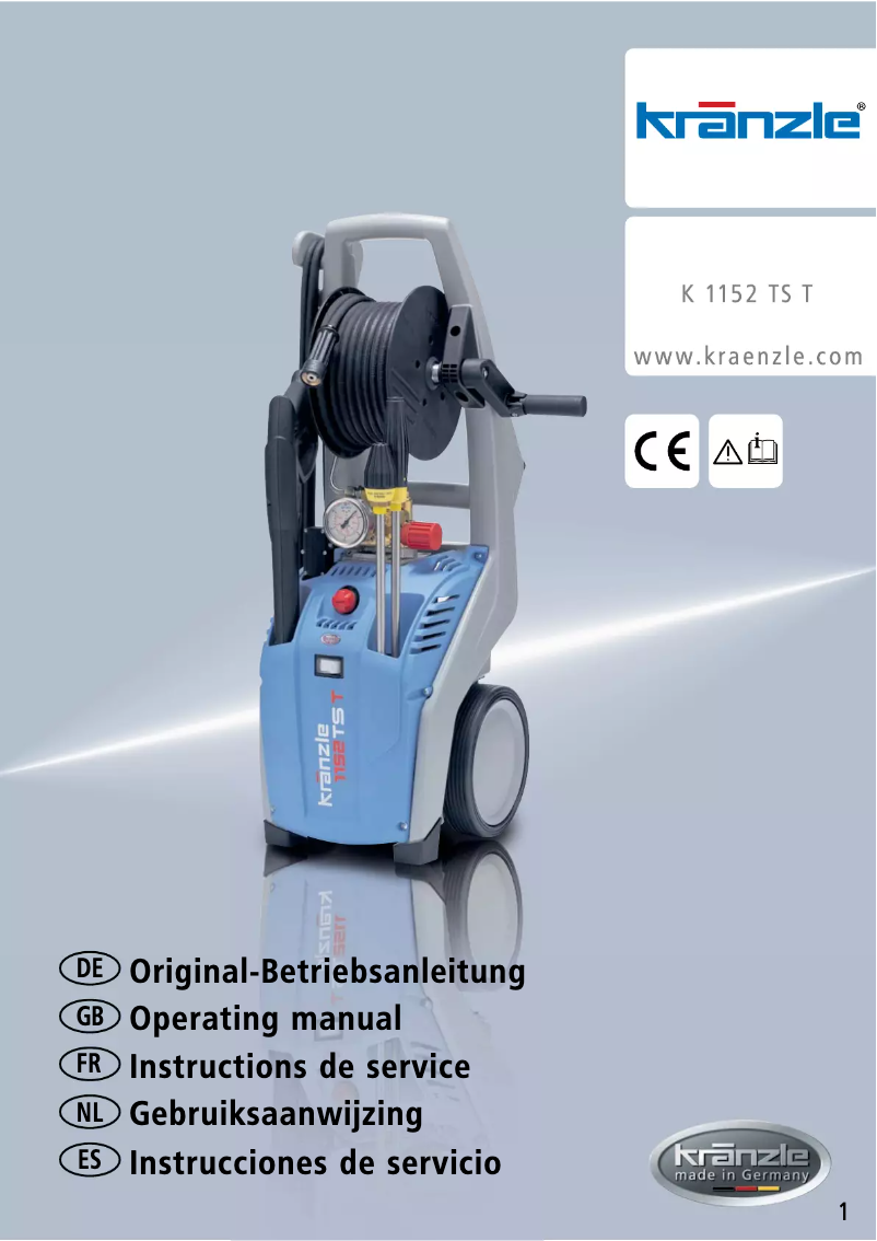 Page 1 of the manual User Manual Kränzle K 1152 TST