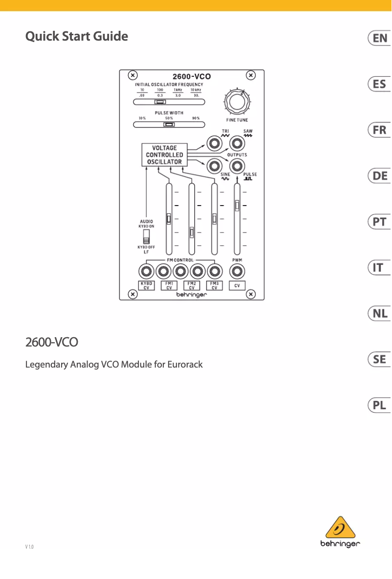 Image de la première page du manuel de l'appareil 2600-VCO