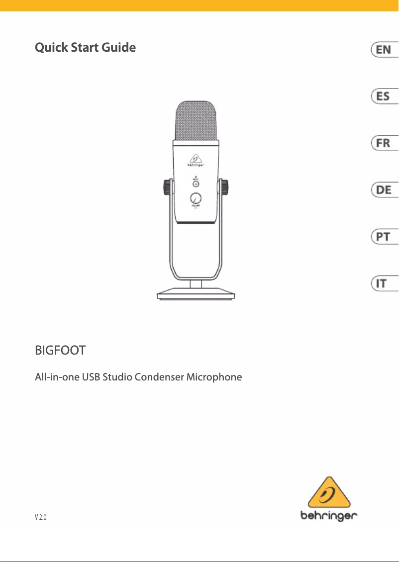 Page n°1 - Manuel utilisateur Behringer BIGFOOT