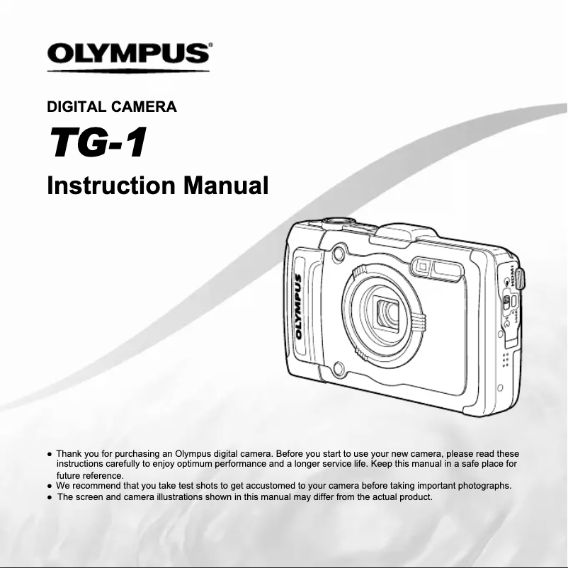 Page 1 de la notice Manuel utilisateur Olympus Tough TG-1