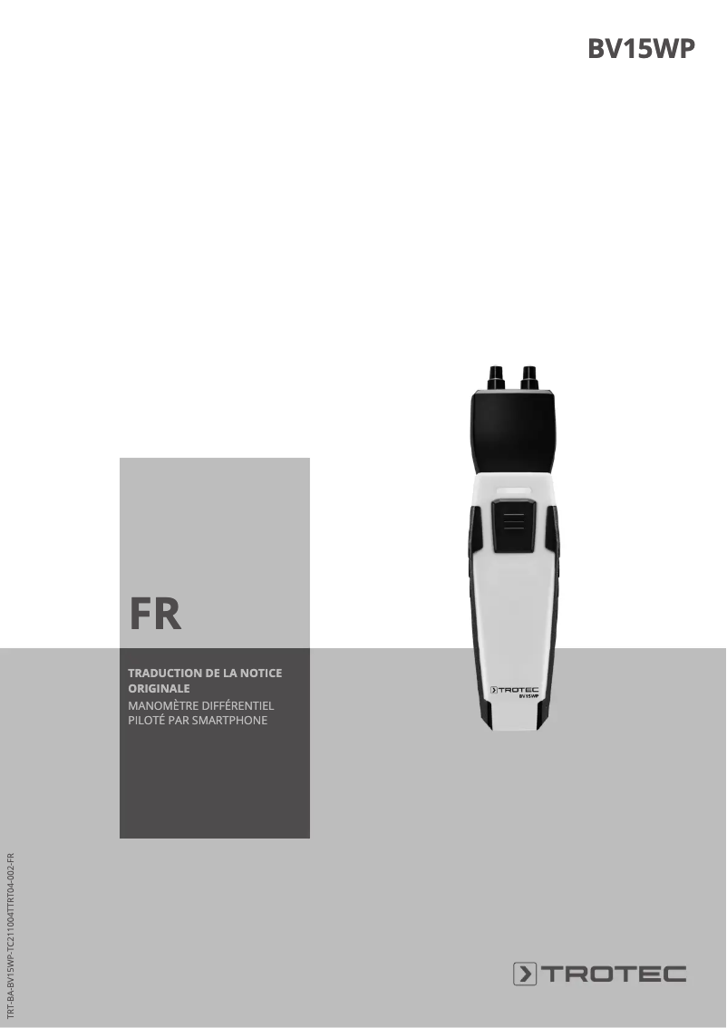 Page n°1 - Manuel utilisateur Trotec BV15WP