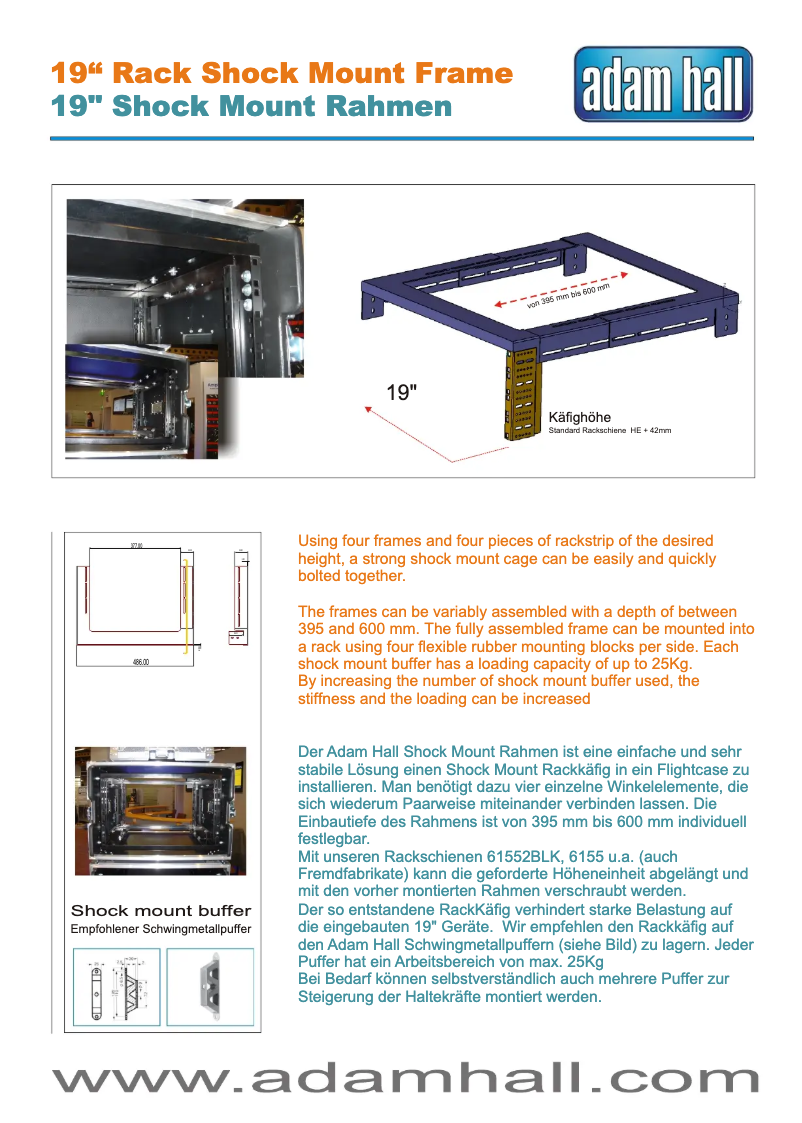 Image de la première page du manuel de l'appareil 19 Inch Shock Mount Frame