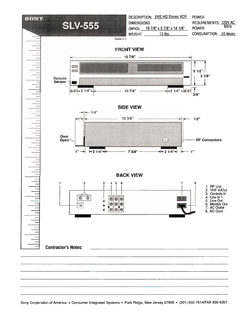 Page 1 de la notice Manuel utilisateur Sony SLV-555