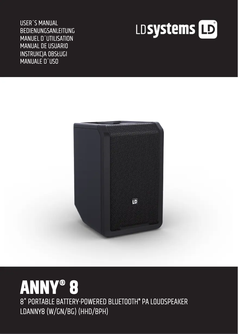 Page n°1 - Manuel utilisateur LD Systems ANNY 8
