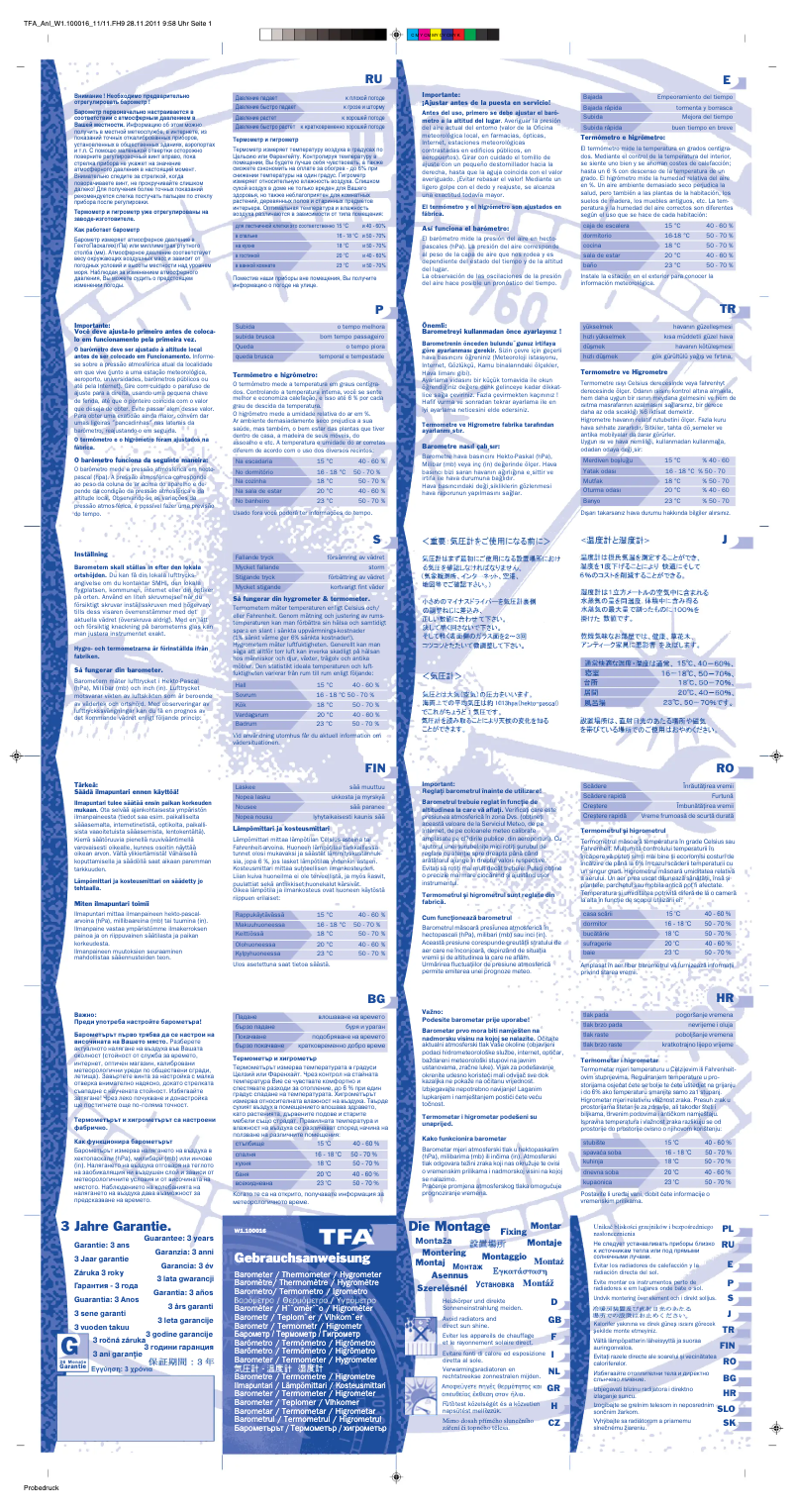 Page n°1 - Manuel utilisateur TFA 20.2038