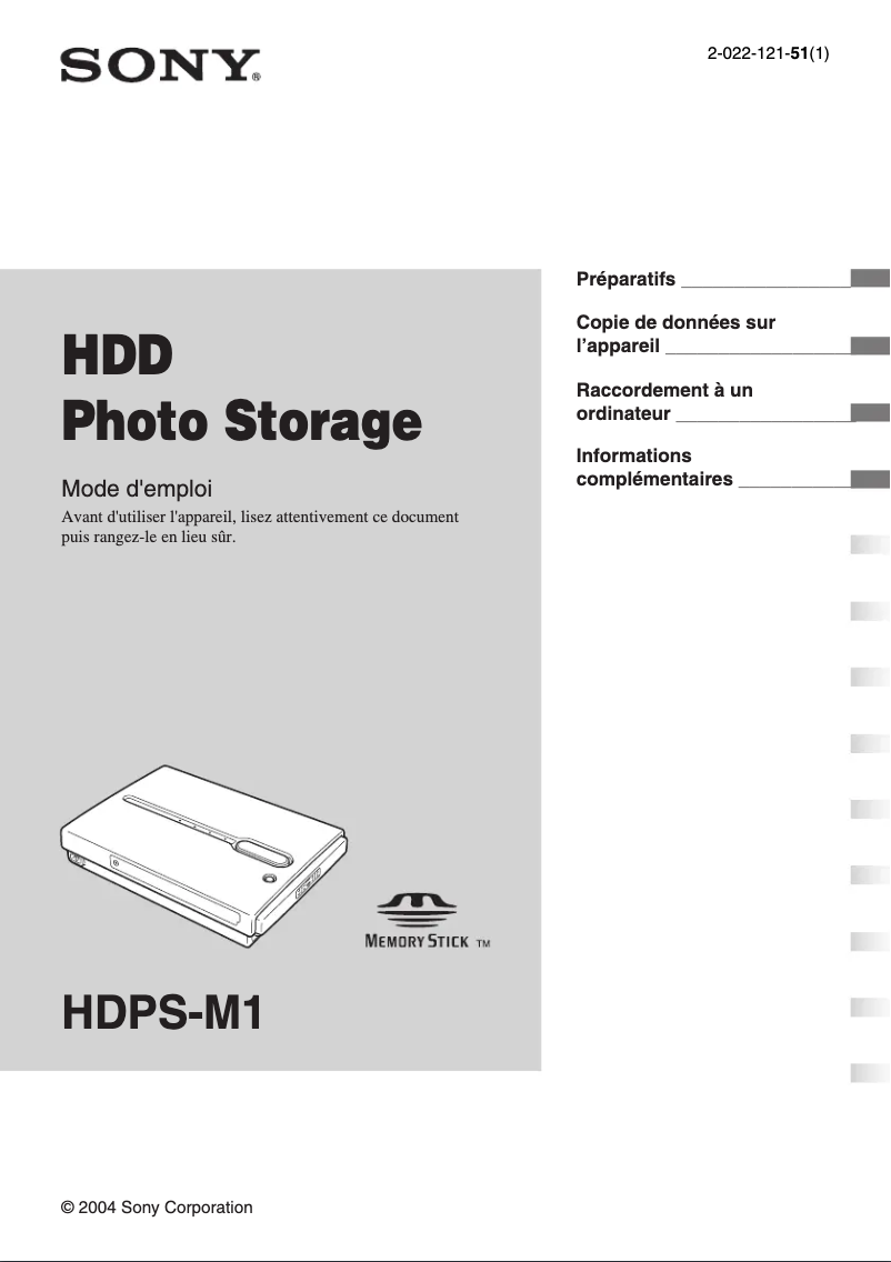 Imagen de la primera página del manual del dispositivo HDPS-M1