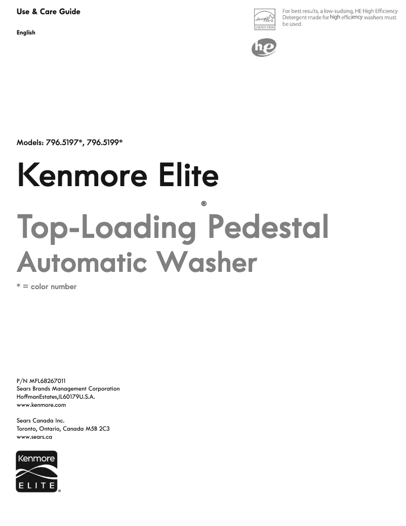 Página 1 del manual Manual de usuario Kenmore 51972