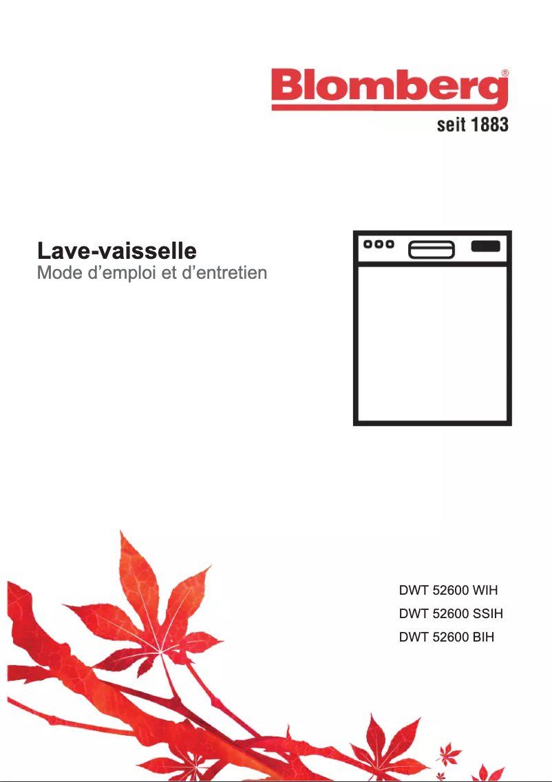 Page 1 de la notice Manuel utilisateur Blomberg DWT52600WIH