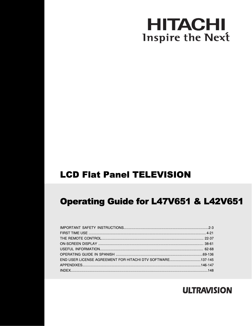 Image de la première page du manuel de l'appareil L42V651