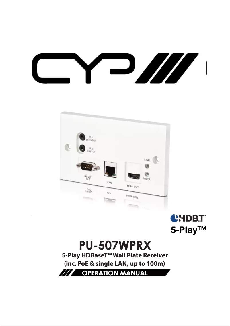 Page 1 de la notice Manuel utilisateur CYP PU-507WPRX