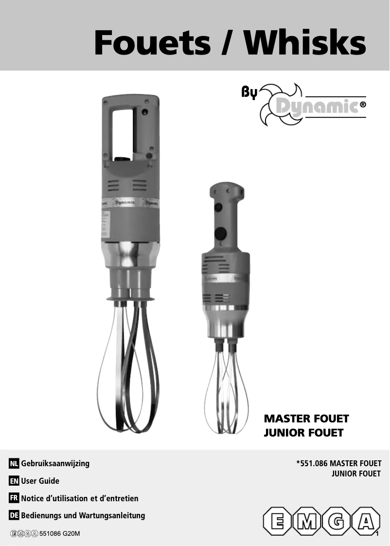 Página 1 del manual Manual de usuario Dynamic Master 551086