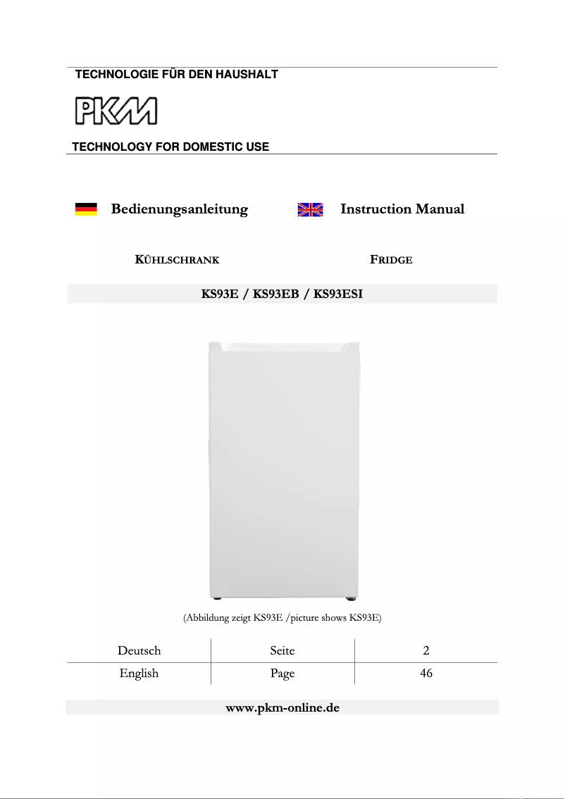 Image de la première page du manuel de l'appareil KS93EB