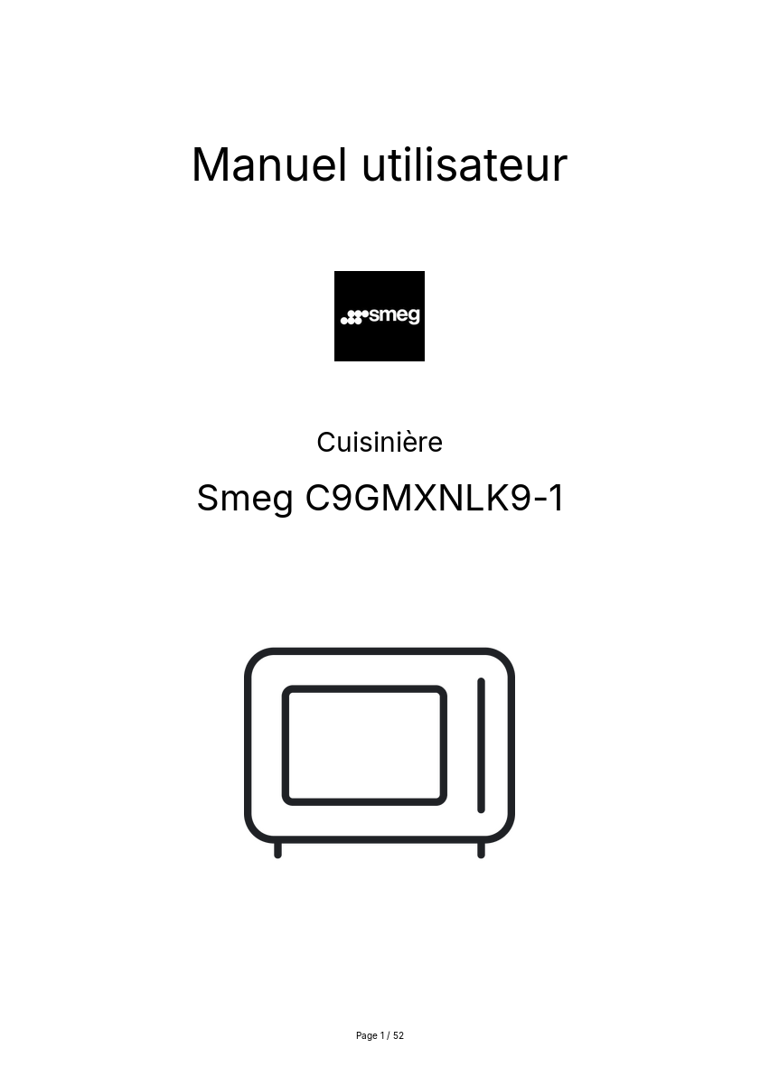 Page n°1 - Manuel utilisateur Smeg C9GMXNLK9-1