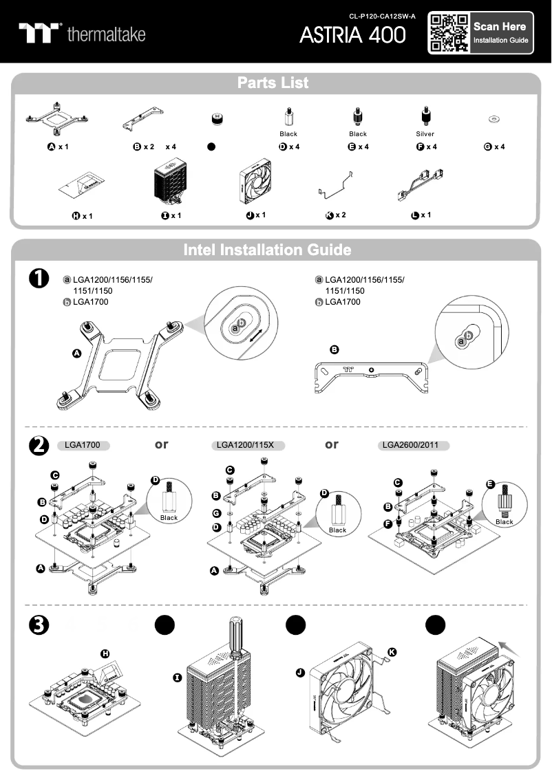 Page 1 de la notice Manuel utilisateur Thermaltake ASTRIA 400