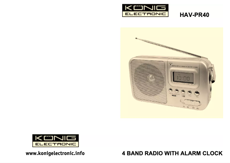 Image de la première page du manuel de l'appareil HAV-PR40