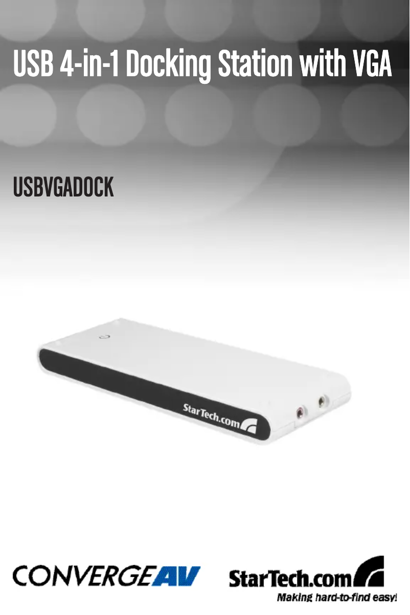 Page n°1 - Manuel utilisateur StarTech.com USBVGADOCK
