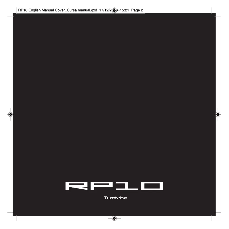 Page n°1 - Manuel utilisateur Rega RP10