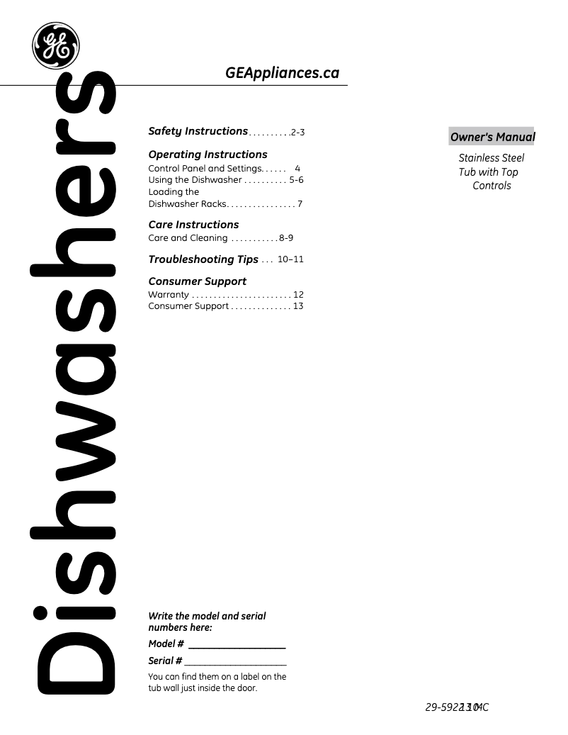 Image de la première page du manuel de l'appareil GDT696SSFSS