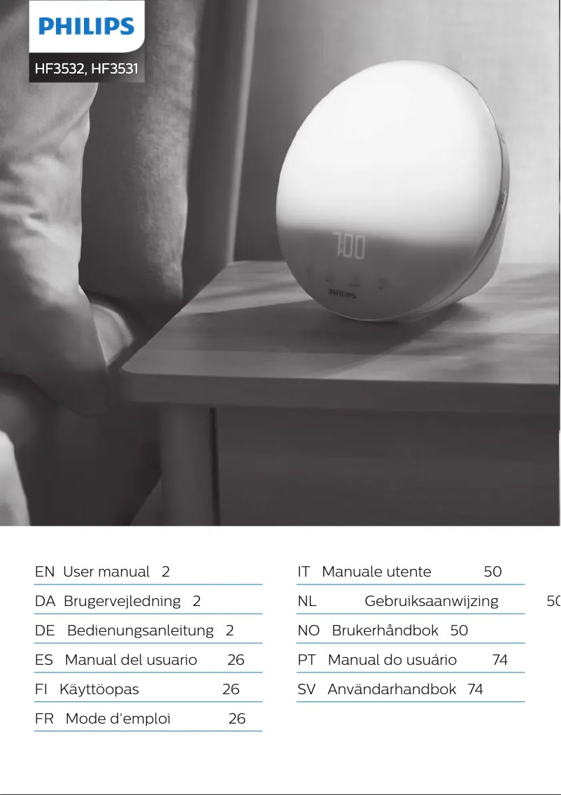 Image de la première page du manuel de l'appareil Wake-up Light HF3532