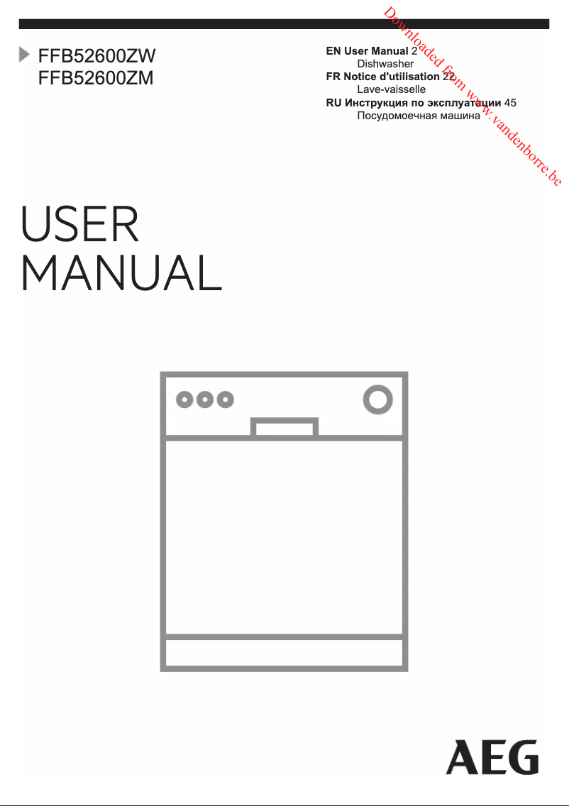 Image de la première page du manuel de l'appareil FFB52600ZW