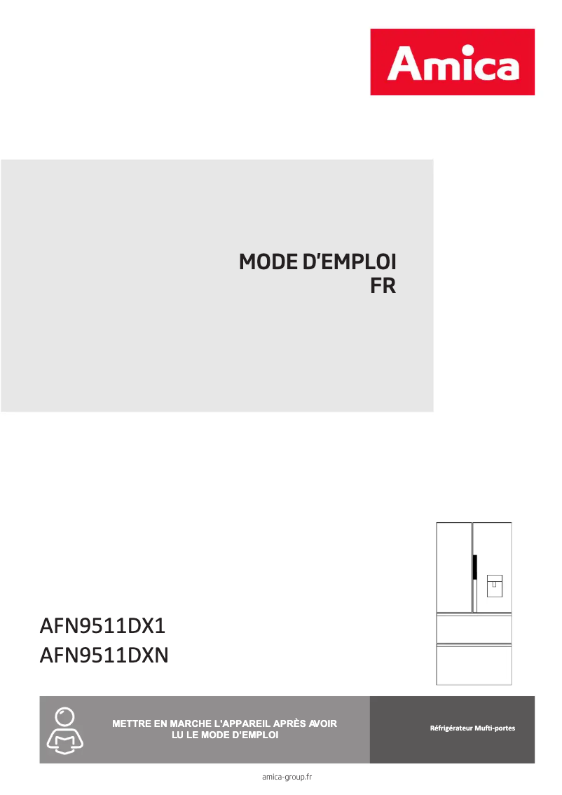 Page n°1 - Manuel utilisateur Amica AFN9511DXN