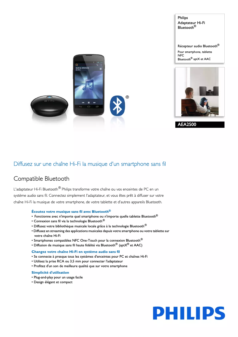 Imagen de la primera página del manual del dispositivo AEA2500