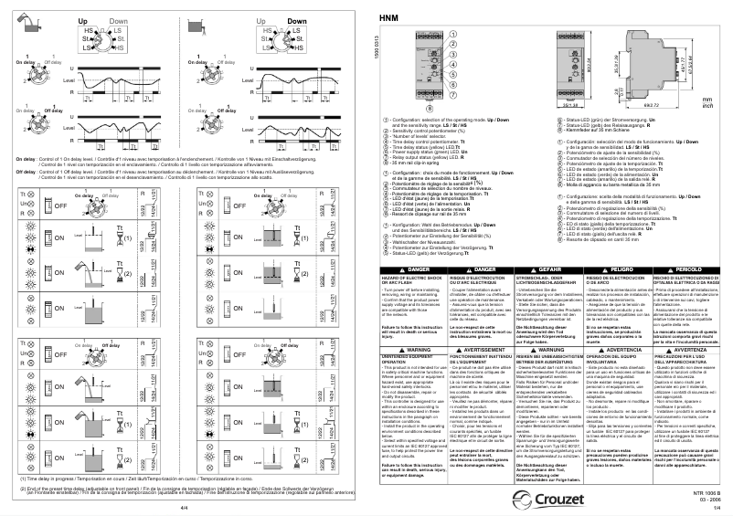 Page 1 de la notice Manuel utilisateur Crouzet HNM