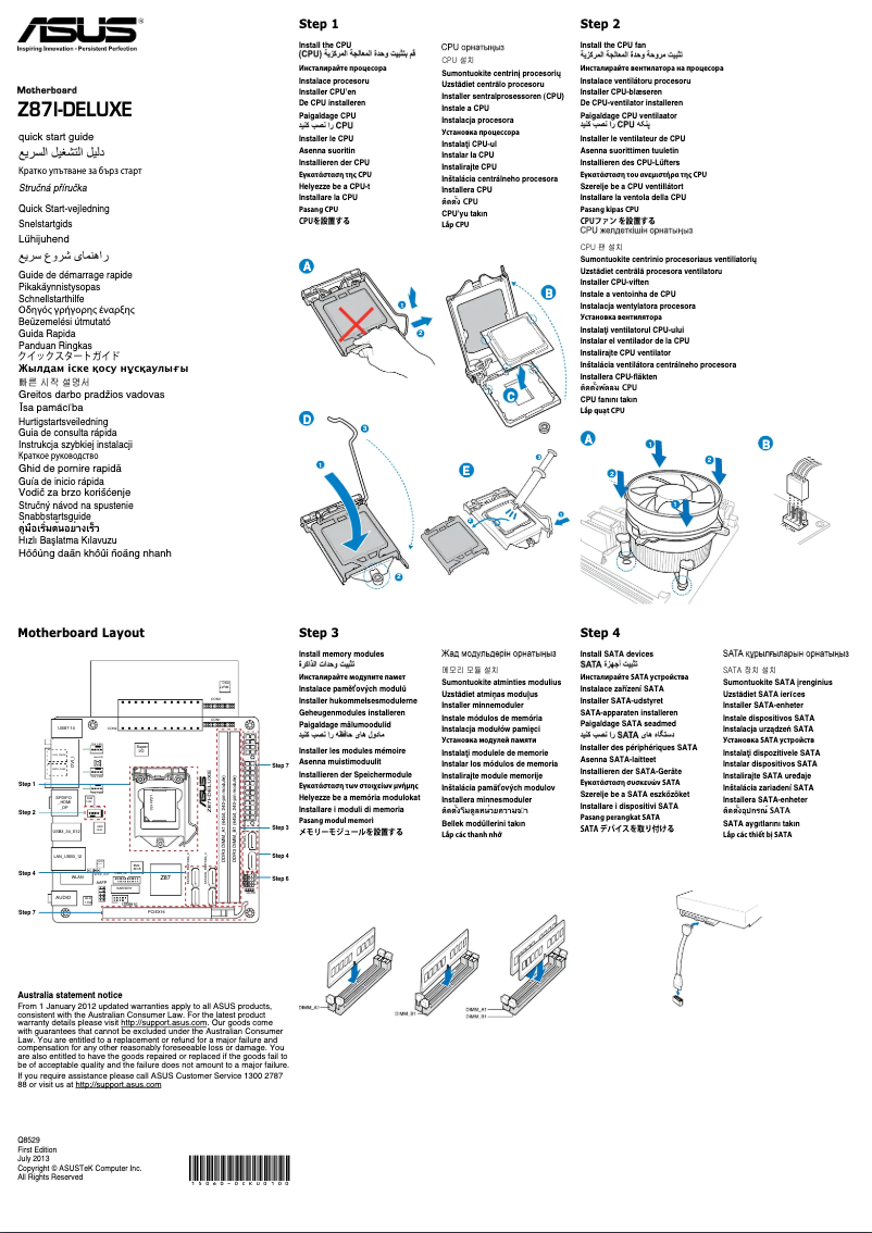 Page n°1 - Manuel utilisateur Asus Z87I-DELUXE