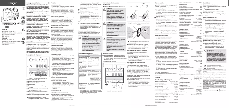 Page n°1 - Manuel utilisateur Hager TYA606A