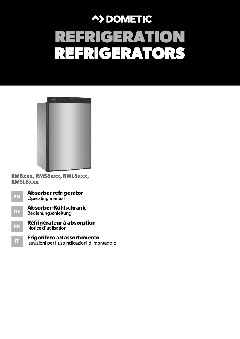 Page 1 de la notice Manuel utilisateur Dometic RM 8505