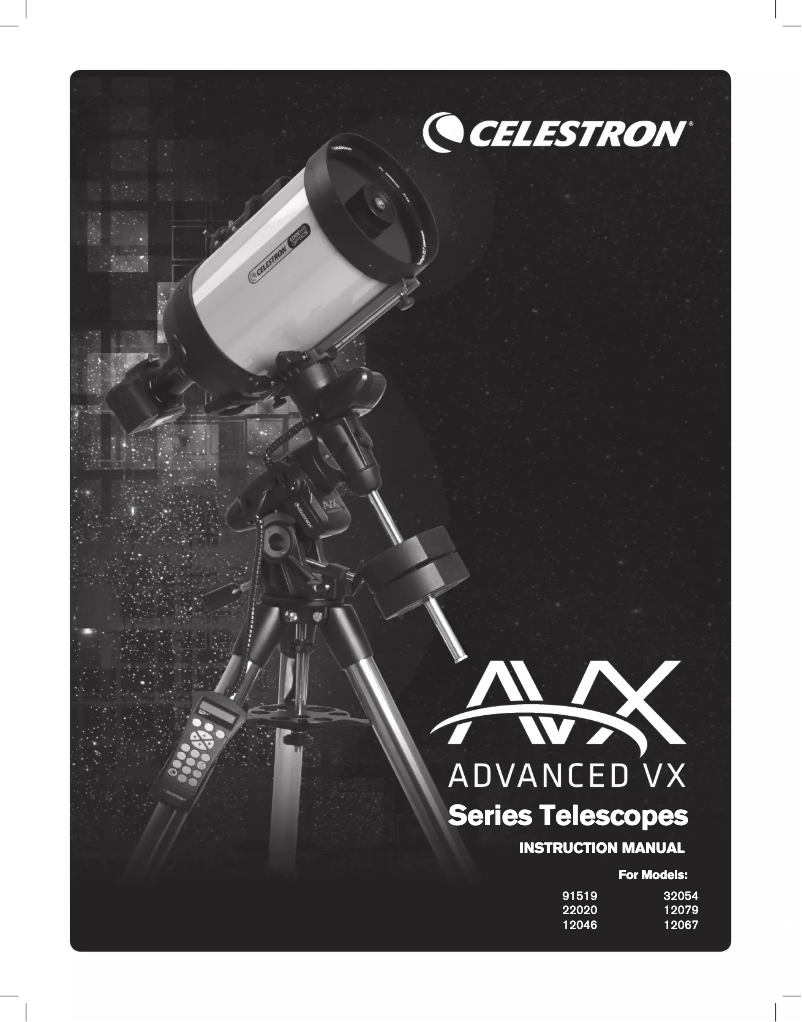 Page n°1 - Manuel utilisateur Celestron Advanced VX 800