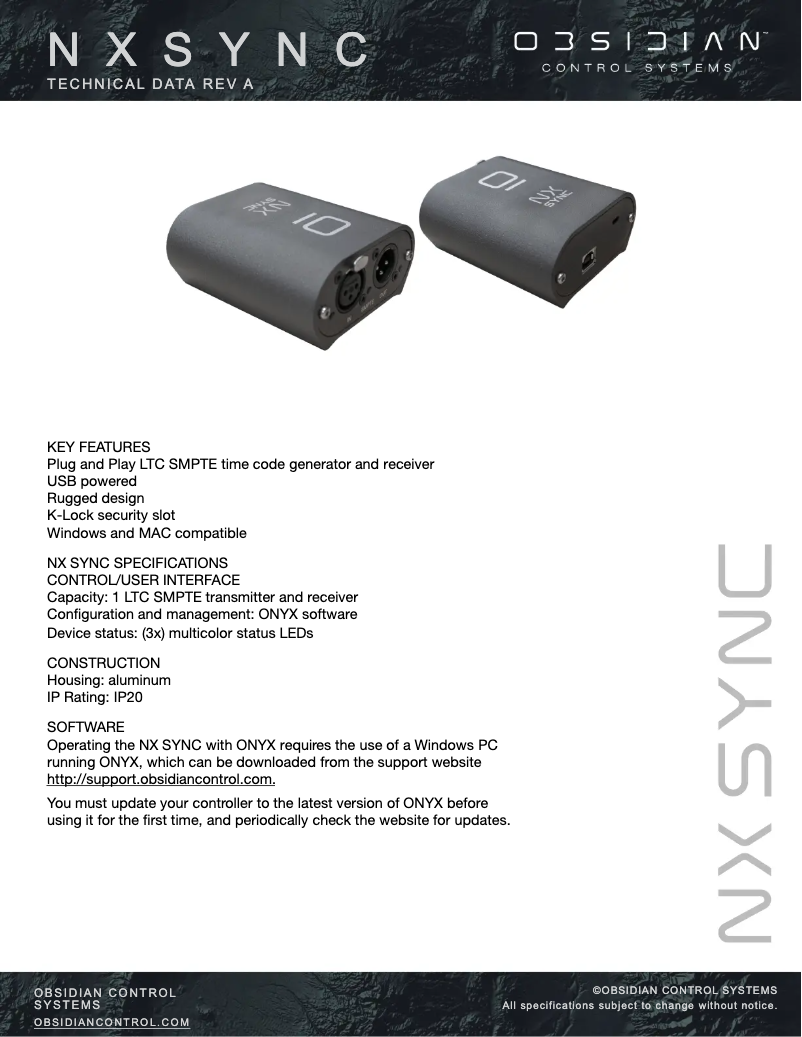Image de la première page du manuel de l'appareil NX SYNC