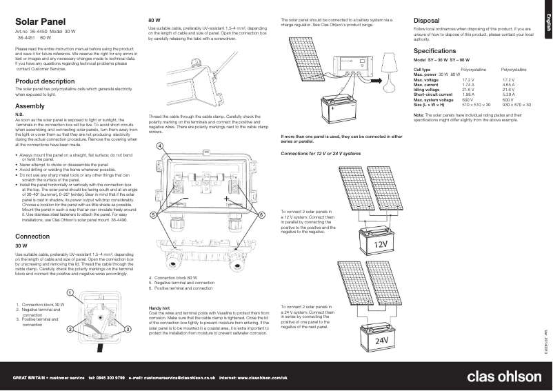 Page n°1 - Manuel utilisateur Clas Ohlson 36-4450