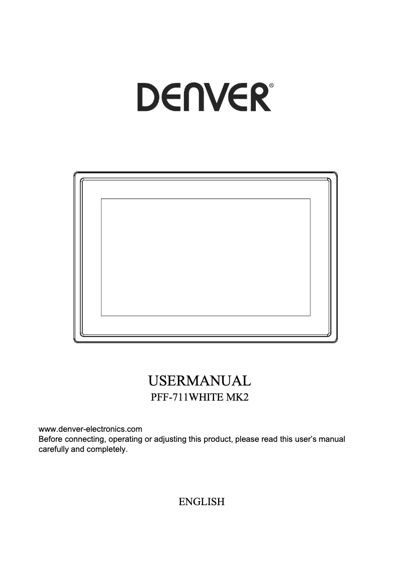 Page 1 de la notice Manuel utilisateur Denver PFF-711WHITE MK2