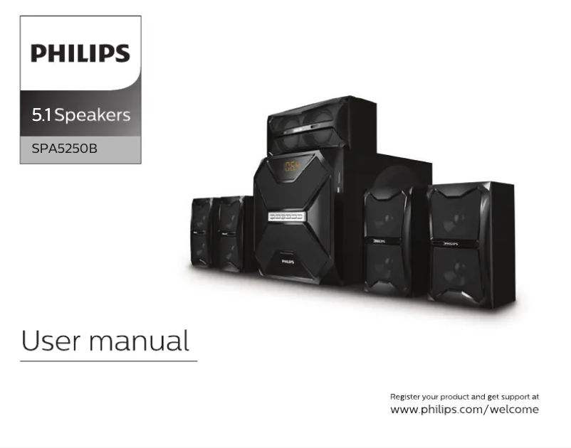 Page 1 de la notice Manuel utilisateur Philips SPA5250B