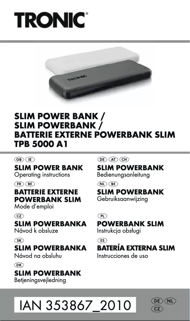 Page 1 de la notice Manuel utilisateur Tronic TPB 5000 A1
